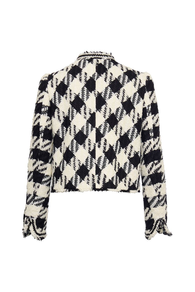 Little Short Plaid Jacket, Alternate, color, Black / White