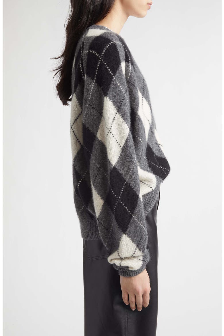 Feron Argyle V Neck Sweater, Alternate, color, CHARCOAL ARGYLE