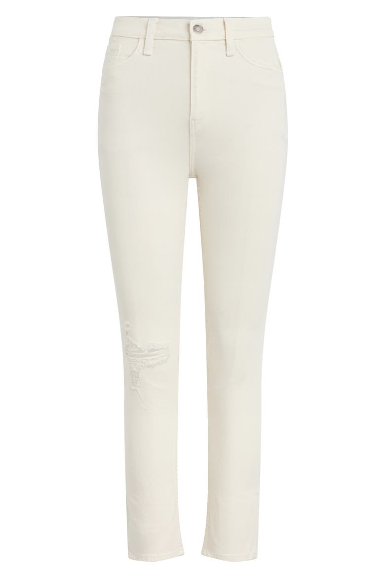 Harlow Ultrahigh Waist Ankle Cigarette Jeans, Alternate, color, DESTRUCTED ECRU