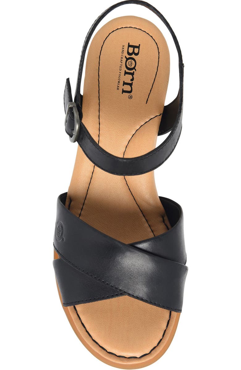 Børn Paige Wedge Sandal, Alternate, color, Black Leather