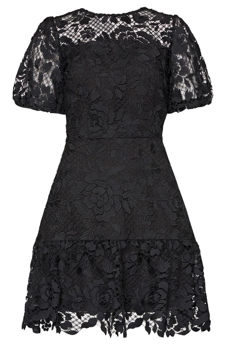 Milly Yasmin Rose Mosaic Lace Dress, Alternate, color, Black