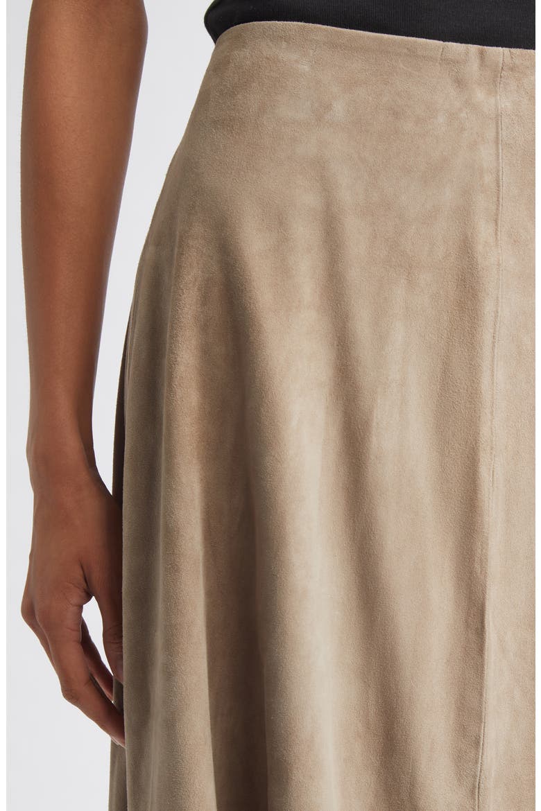 Suede Circle Midi Skirt, Alternate, color, EARTH