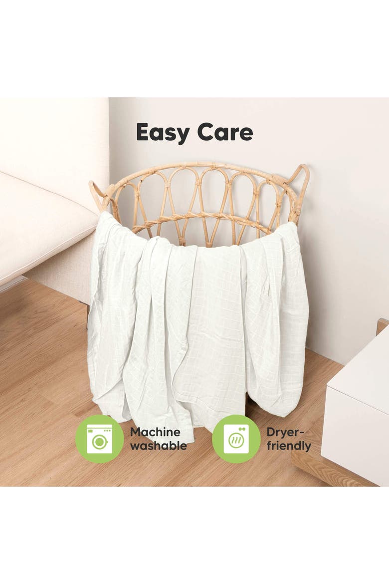 Lumi Muslin Swaddle Blankets, Alternate, color, Soft White