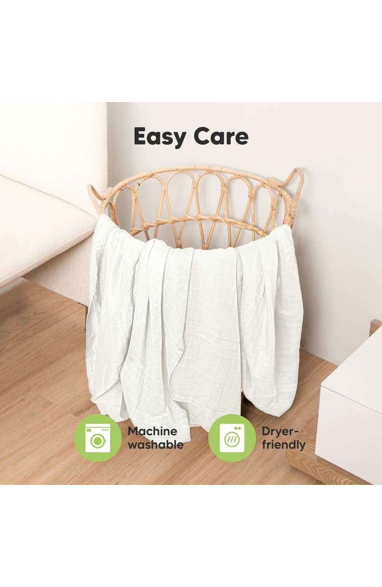 KeaBabies Lumi Muslin Swaddle Blankets, Alternate, color, Soft White