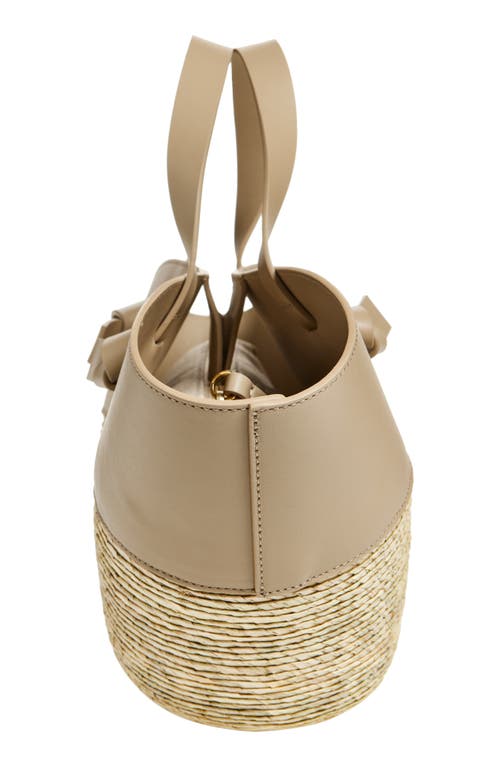 Shop Altuzarra Small Knot Straw & Leather Tote In Mouton