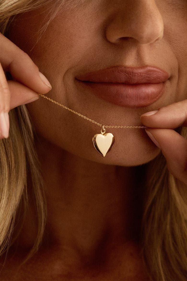 Roxy Heart Locket Necklace, Alternate, color, Gold