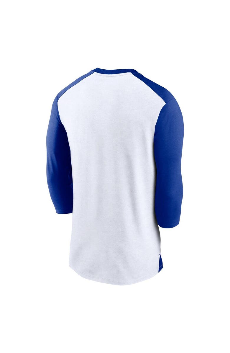 Nike Men's Nike White/Royal New England Patriots Rewind 3/4-Sleeve T-Shirt, Alternate, color, 