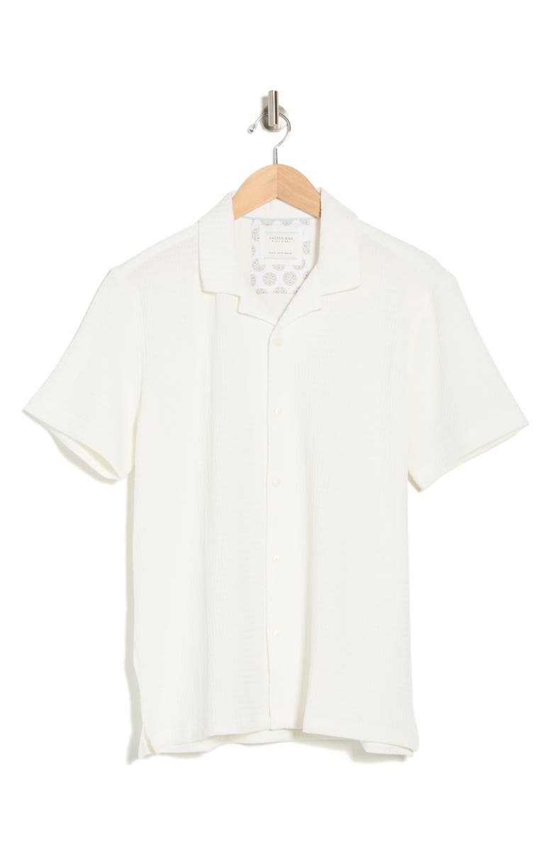 Cactus Man Texture Short Sleeve Shirt, Alternate, color, White