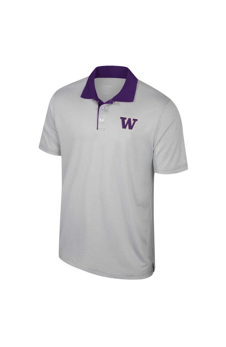 COLOSSEUM Men's Colosseum Gray Washington Huskies Tuck Striped Polo, Alternate, color, 