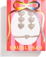BaubleBar Open Heart Earrings & Bracelet Gift Set