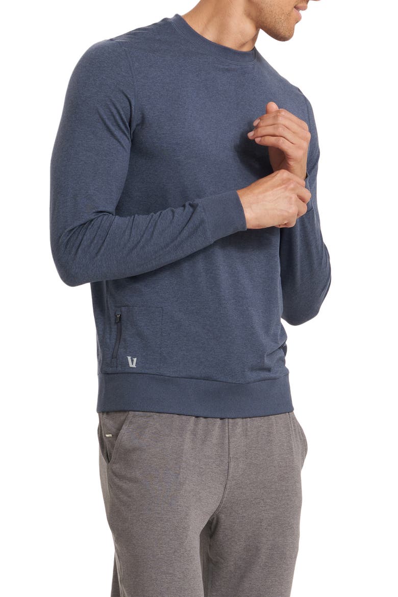 Ponto Performance Crew Pullover, Main, color, AZURE HEATHER
