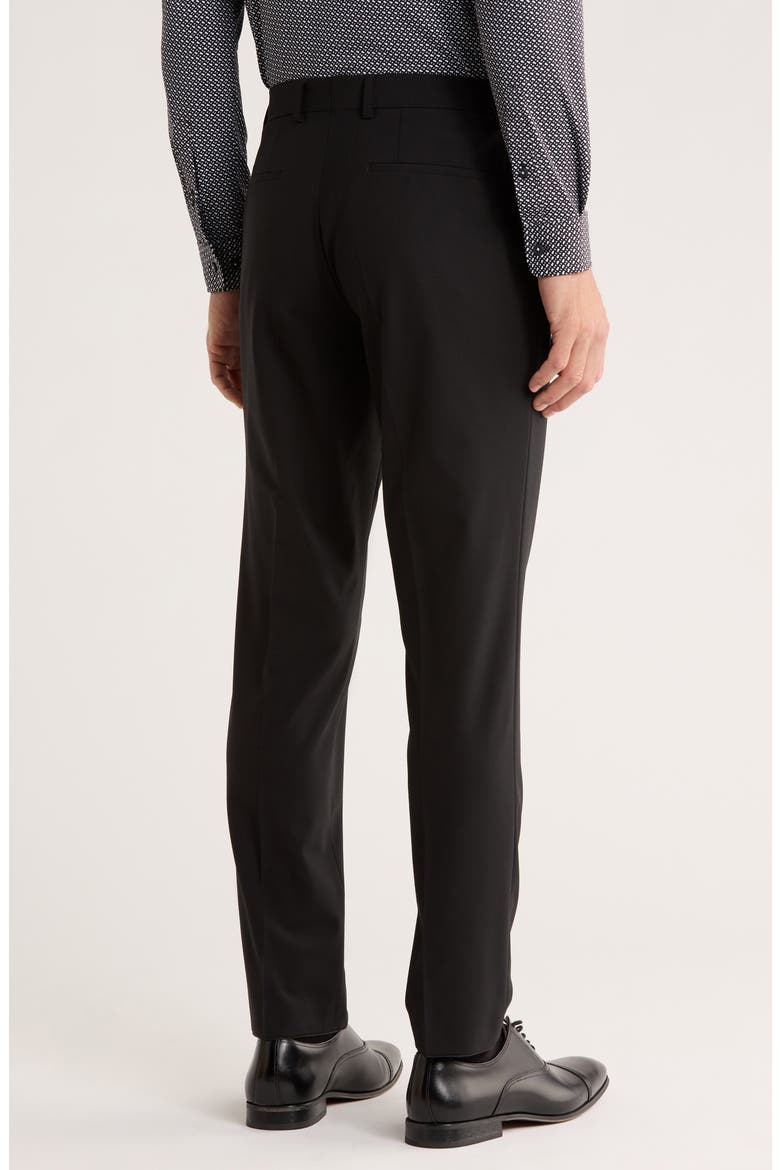 Genius Virgin Wool Blend Flat Front Dress Pants, Alternate, color, BLACK