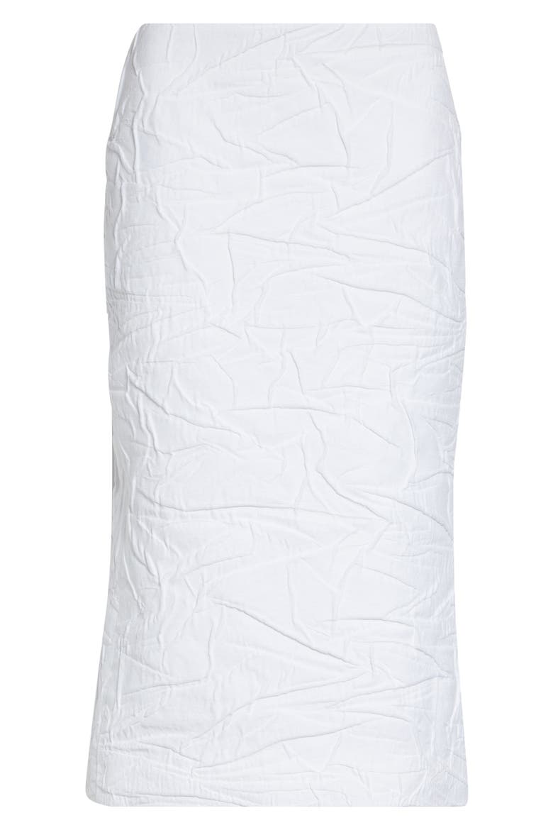 Crinkled Cotton Blend Midi Skirt, Alternate, color, WHITE