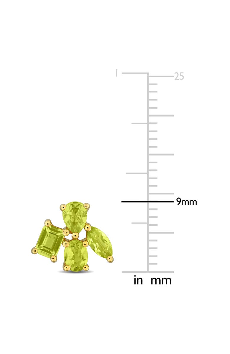 Julianna B. Peridot Cluster Stud Earrings Yellow-Plated Silver, Alternate, color, Peridot