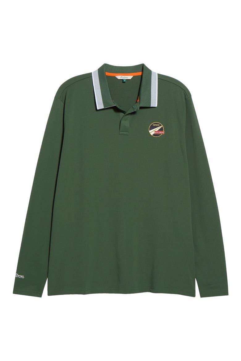 Trace Long Sleeve Polo, Main, color, OLIVE
