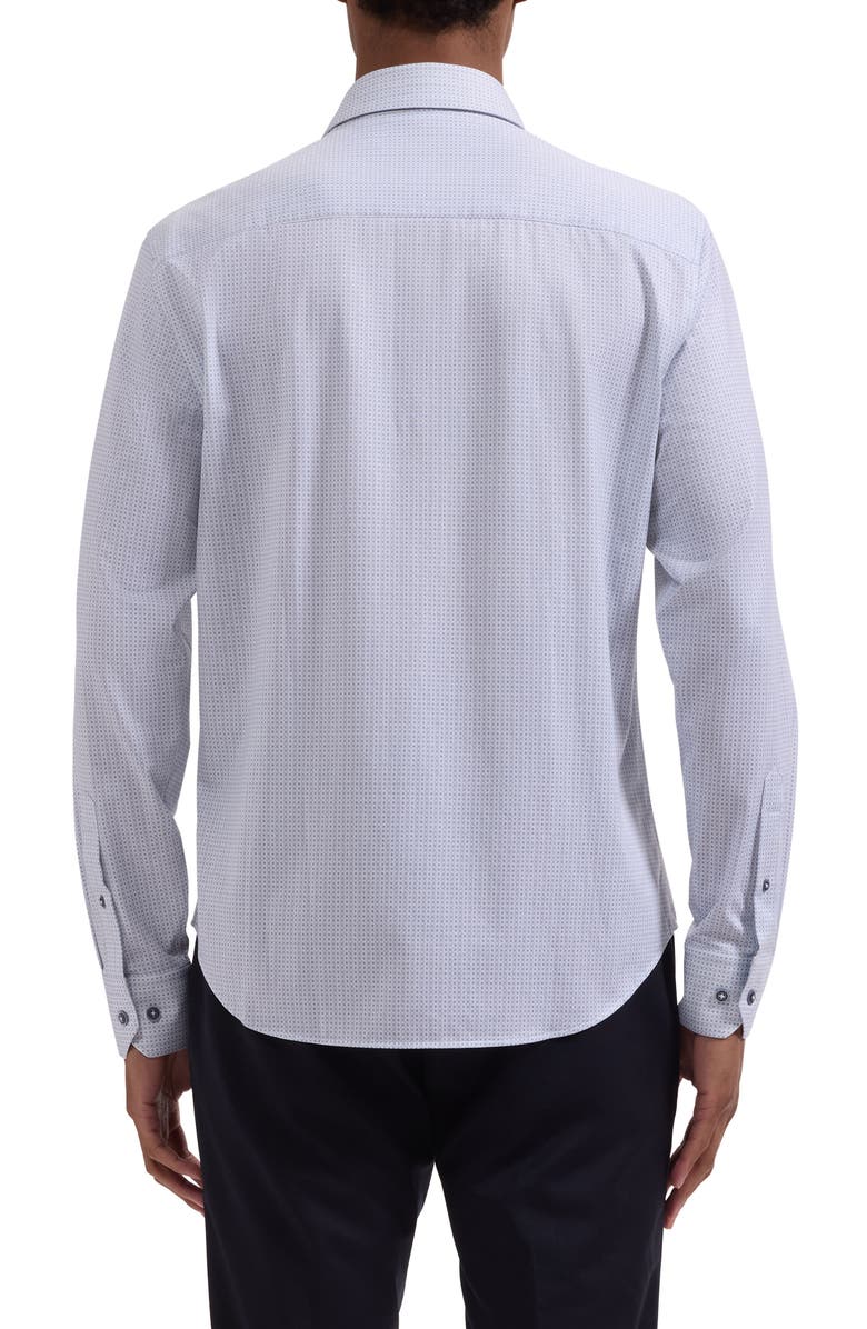 Bugatchi James OoohCotton<sup>®</sup> Geo Print Button-Up Shirt, Alternate, color, Platinum
