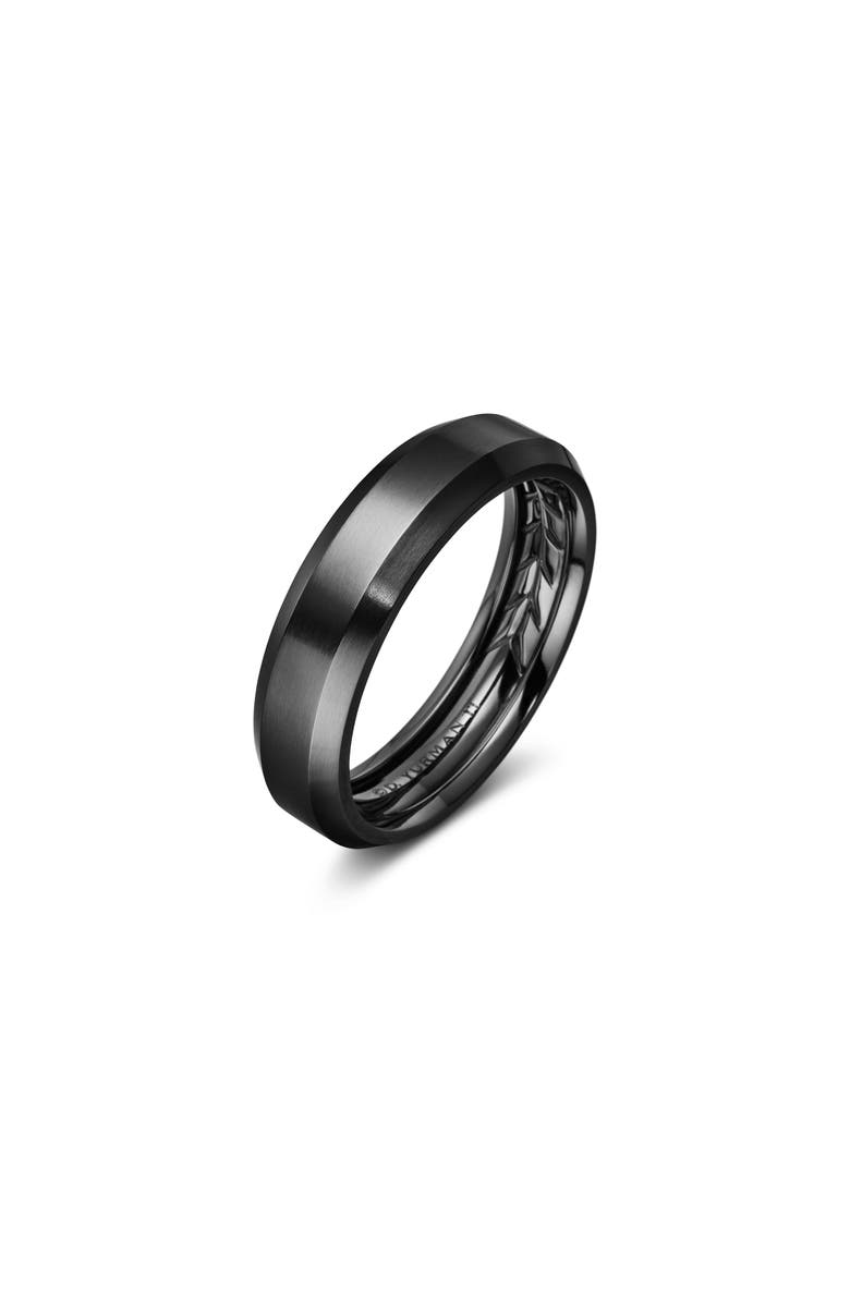 David Yurman Beveled Band Ring, 6mm, Alternate, color, Black Titanium