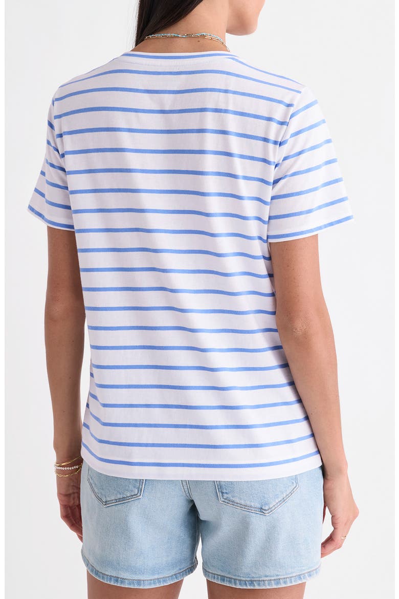 V-Neck Cotton T-Shirt, Alternate, color, BREAKER BLUE STRIPE