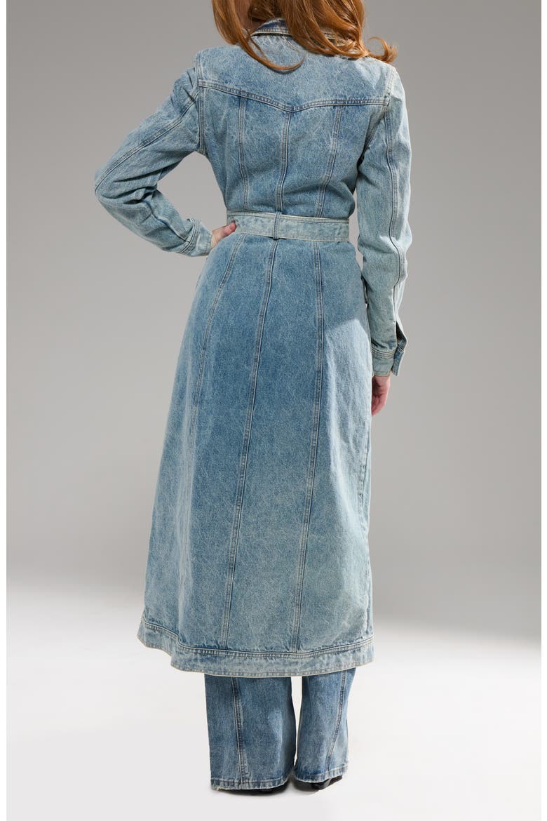 Lucienne Denim Trench Coat, Alternate, color, DENIM