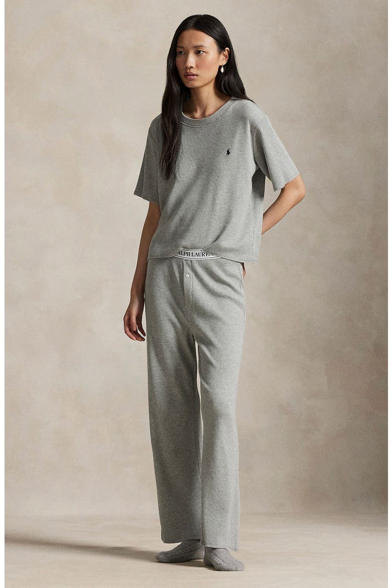 Waffle Knit Pajamas, Alternate, color, GREY HEATHER