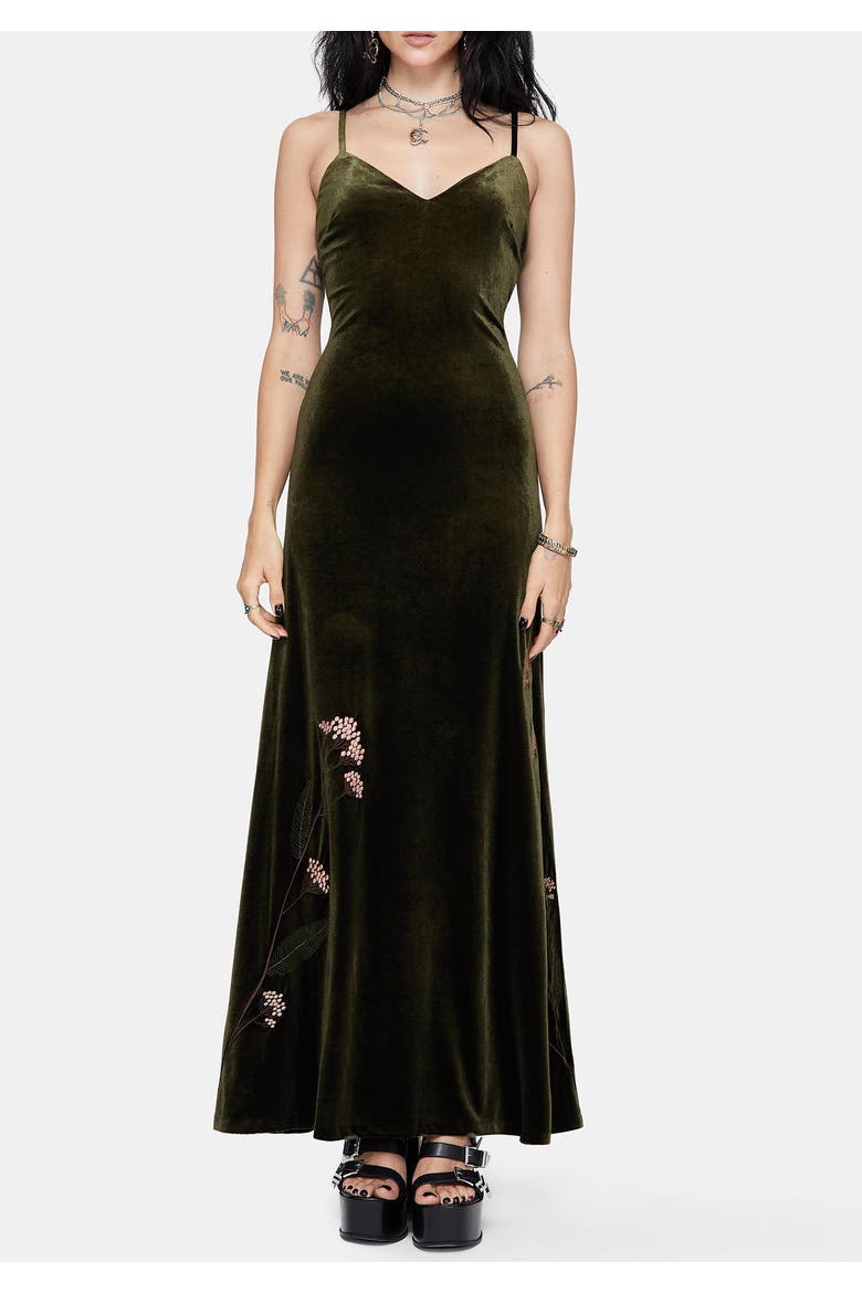 Sleeveless Maxi Slip Gown, Main, color, Green
