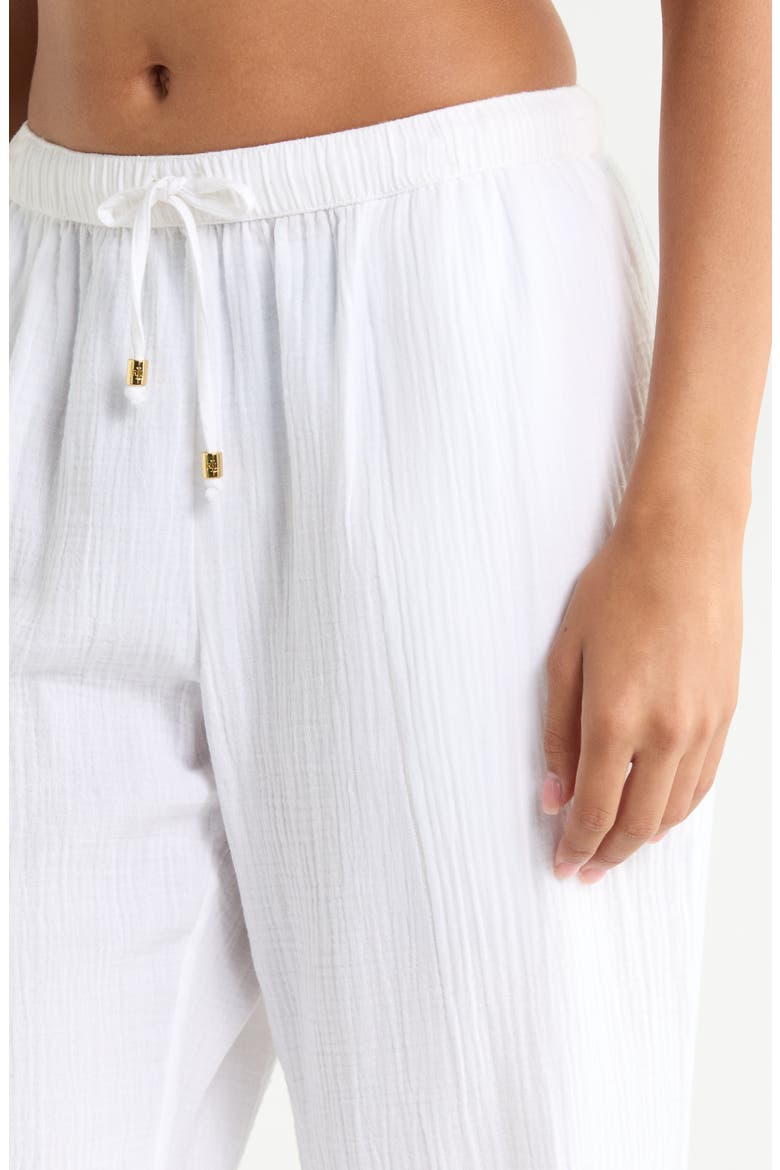 Ankle Tie Double Gauze Cover-Up Pants, Alternate, color, WHITE