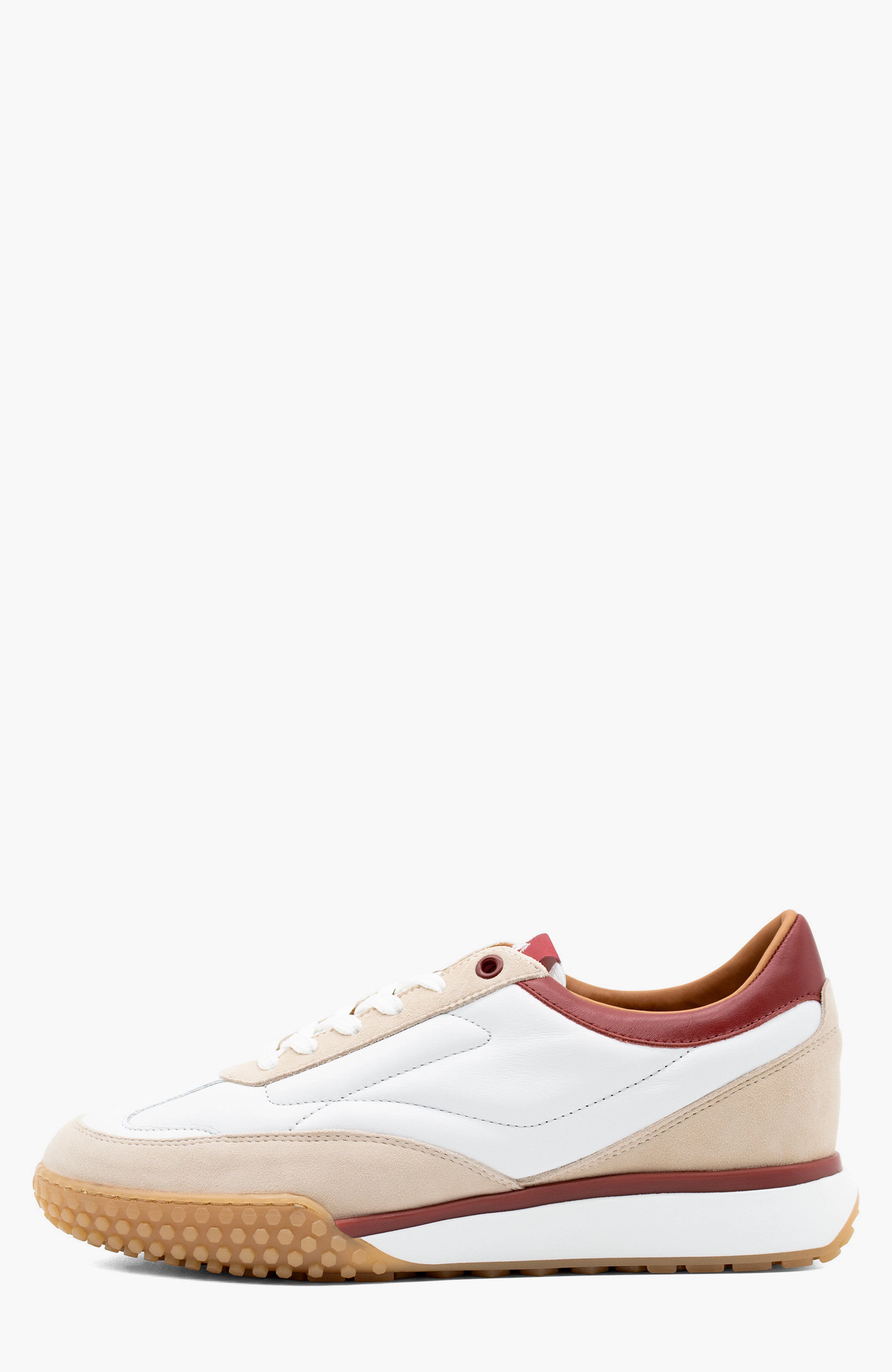 Sport Leather Sneakers, Alternate, color, Red / White / Beige