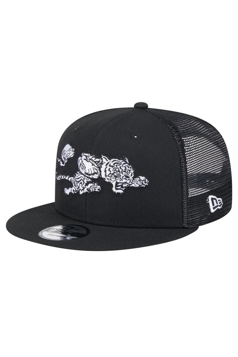 Men's New Era Black Cincinnati Bengals Main Trucker 9FIFTY Snapback Hat, Main, color, Black