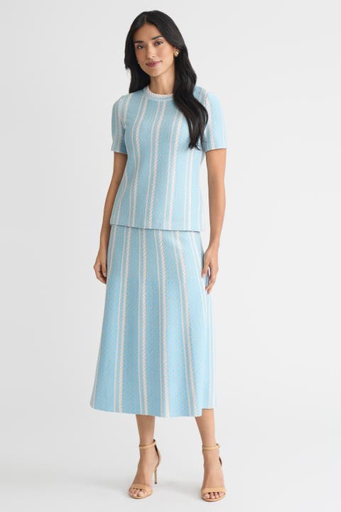 Ming Wang Roadmap Pattern Soft Knit Top