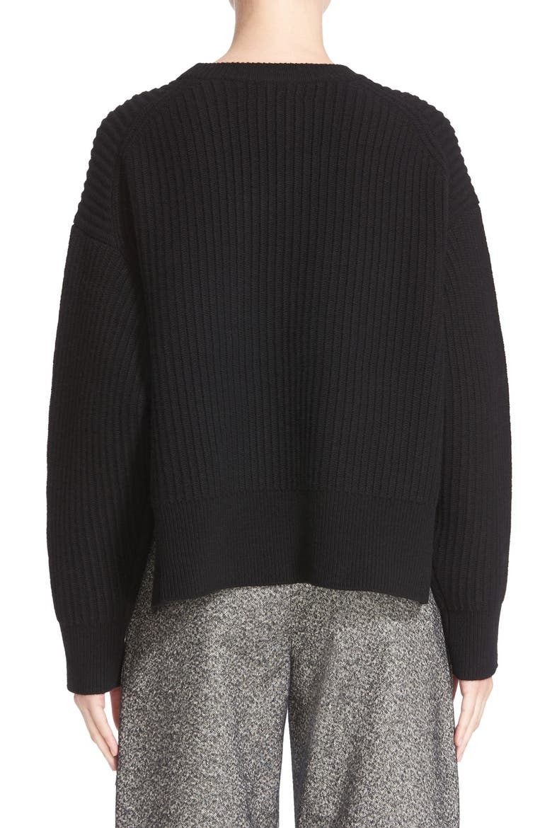 Java L Rib Sweater, Alternate, color, BLACK
