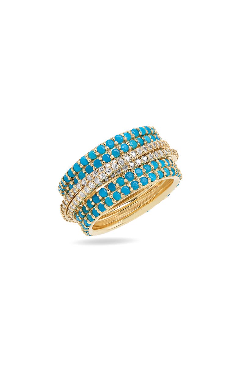 LANA 14K Gold Mega Turquoise & Diamond Kinetic Ring, Main, color, Yellow Gold