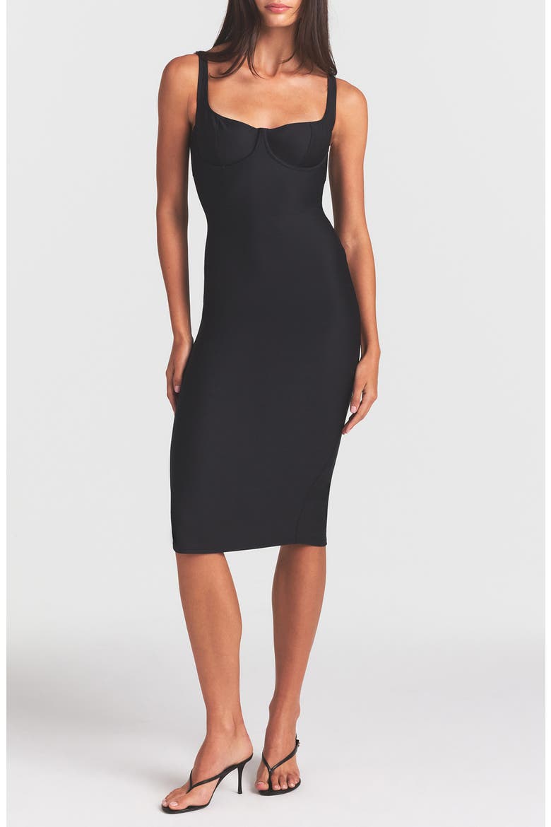 Body Midi Dress, Main, color, ONYX