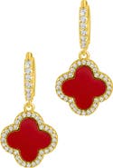 Adornia Crystal Halo Clover Drop Earrings