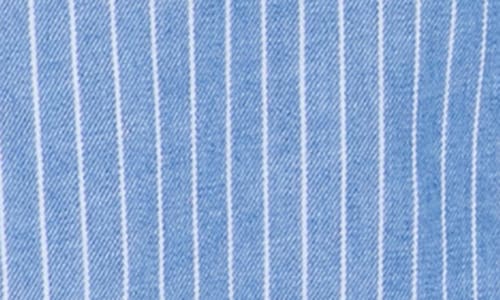Habitual Stripe Swingy Crop Shirt Jacket In Blue