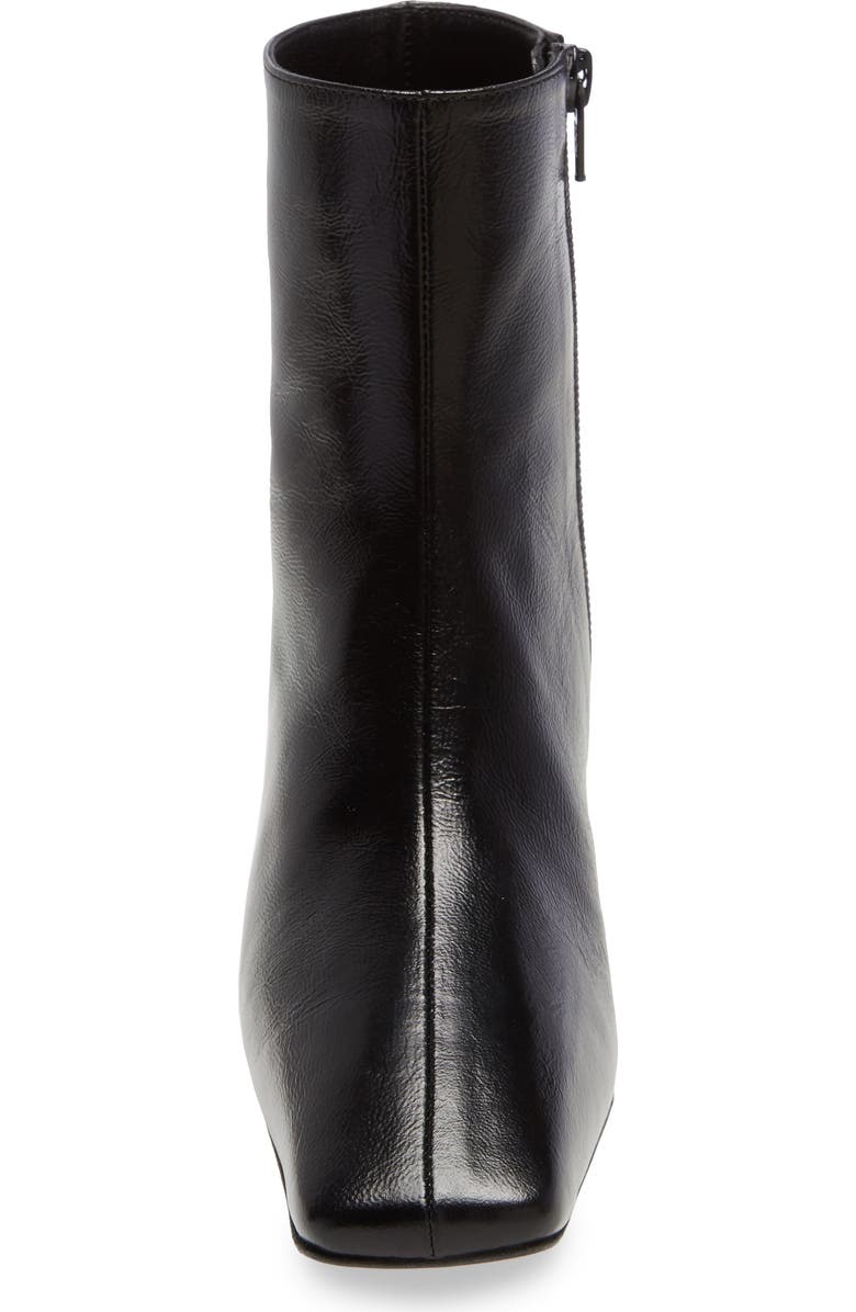 By Far Lange Square Toe Kitten Heel Leather Bootie, Alternate, color,