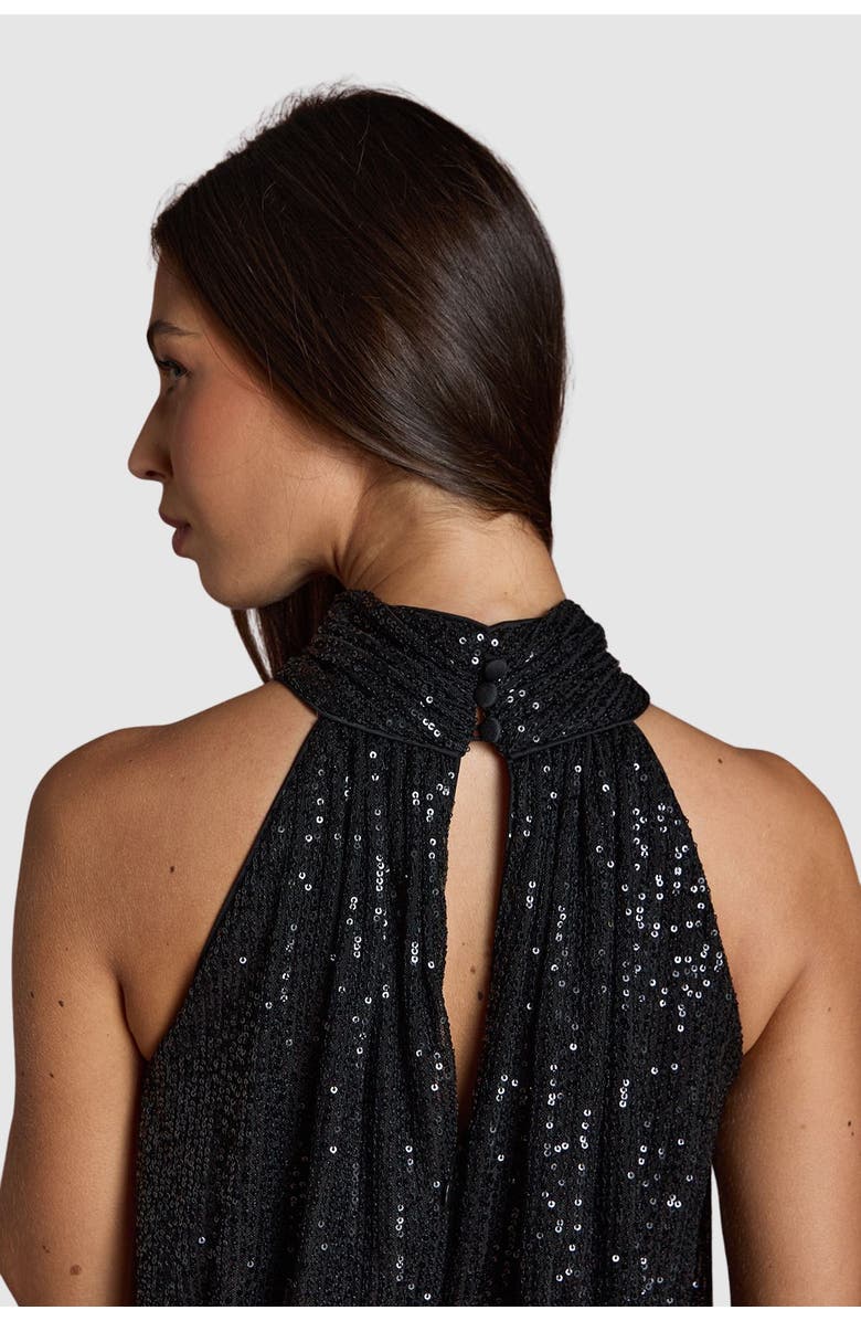 Coast Halterneck Sequin Bridesmaid Maxi Dress, Alternate, color, Black