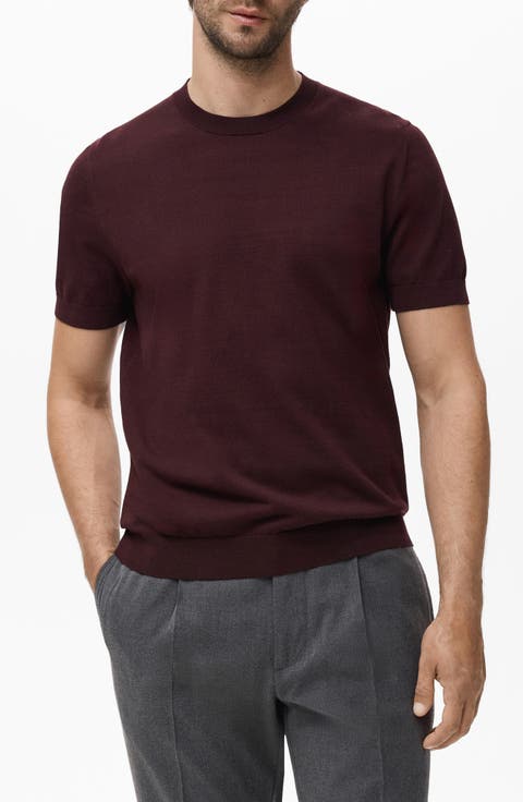 Short Sleeve Cotton Crewneck Sweater