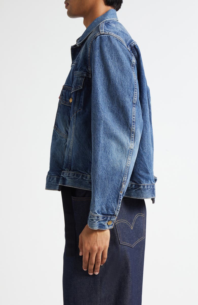 Sacai x Levi's<sup>®</sup> Gender Inclusive Denim Jacket, Alternate, color, Blue