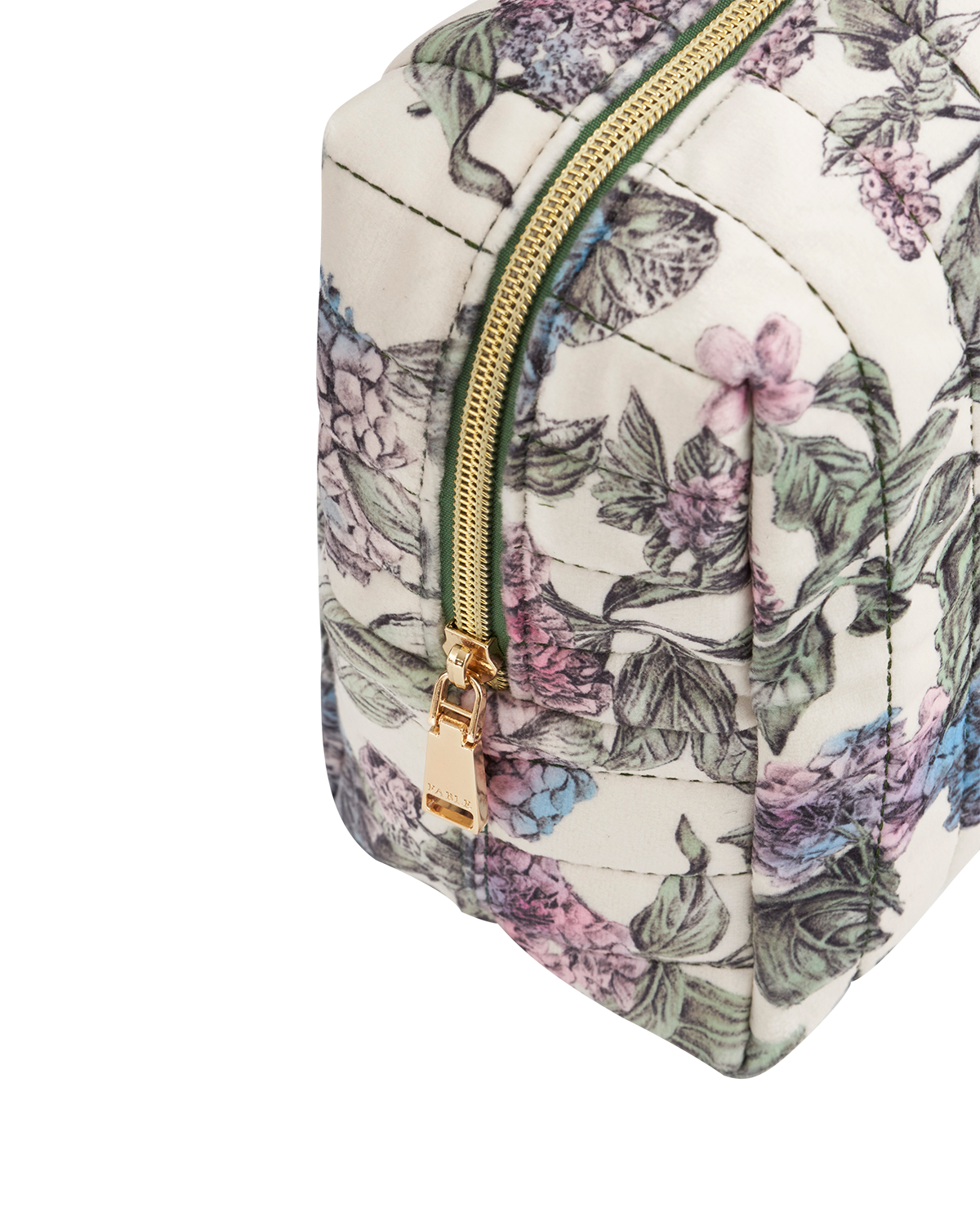 Fable England Hydrangea Large Quilted Makeup Bag, Alternate, color, Purple