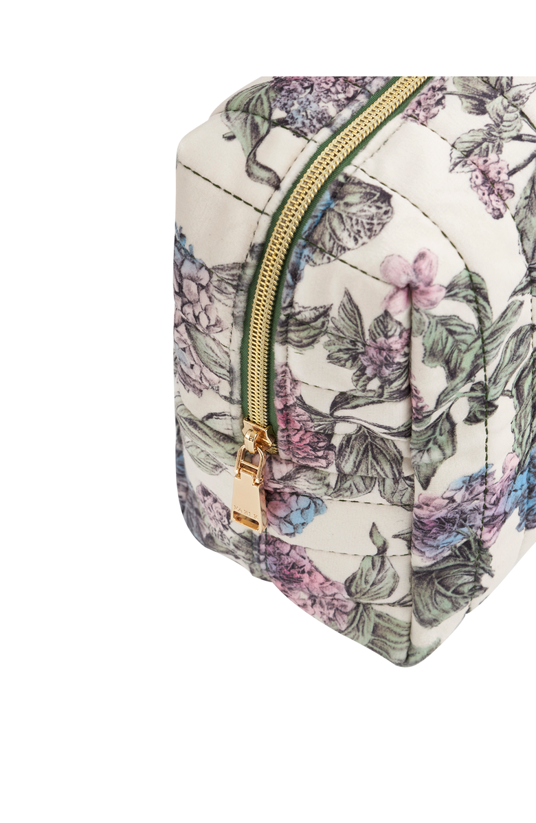 Fable England Hydrangea Large Quilted Makeup Bag, Alternate, color, Purple