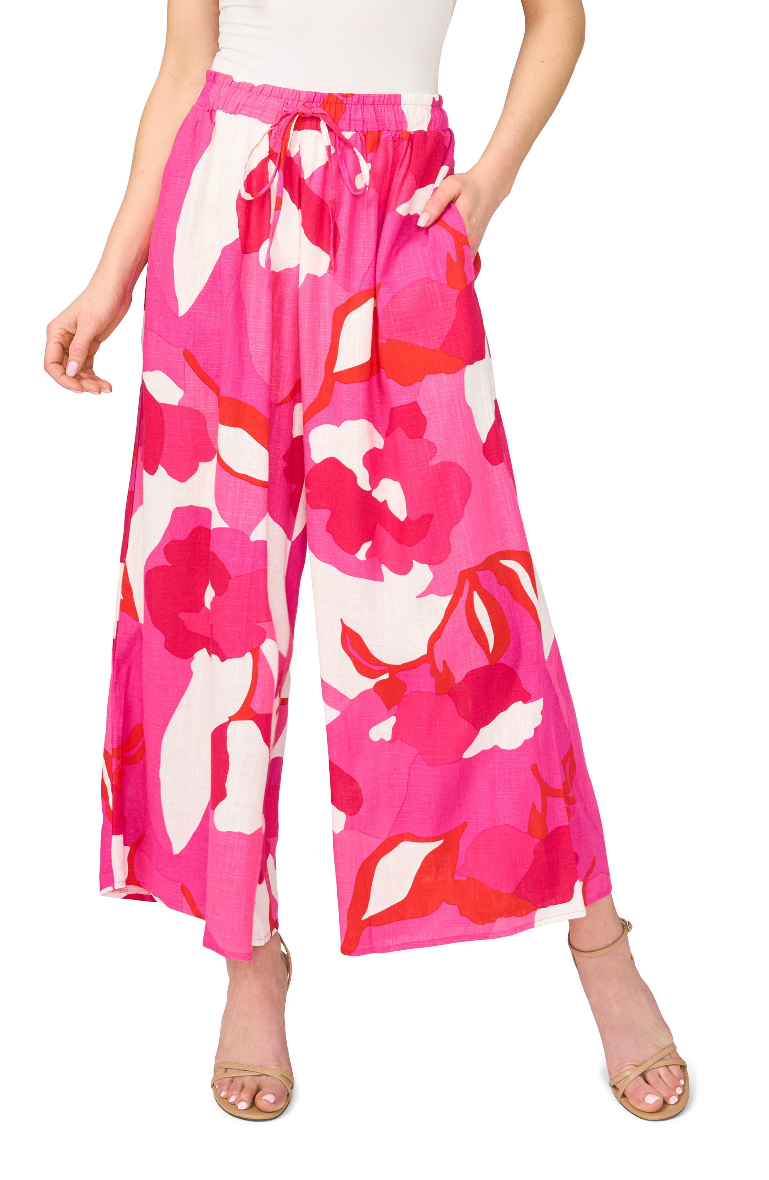 Vince Camuto Crop Linen Blend Pants