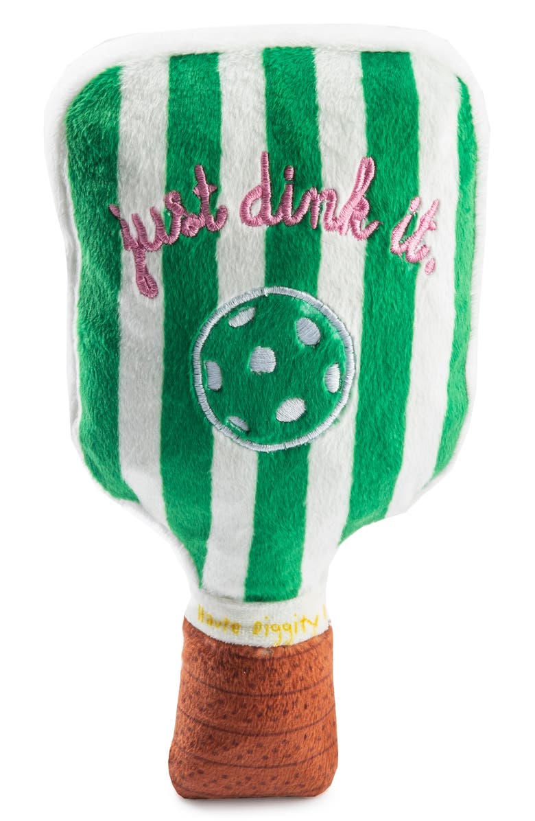 Haute Diggity Dog Pickleball Paddle Plush Dog Toy, Alternate, color, Green