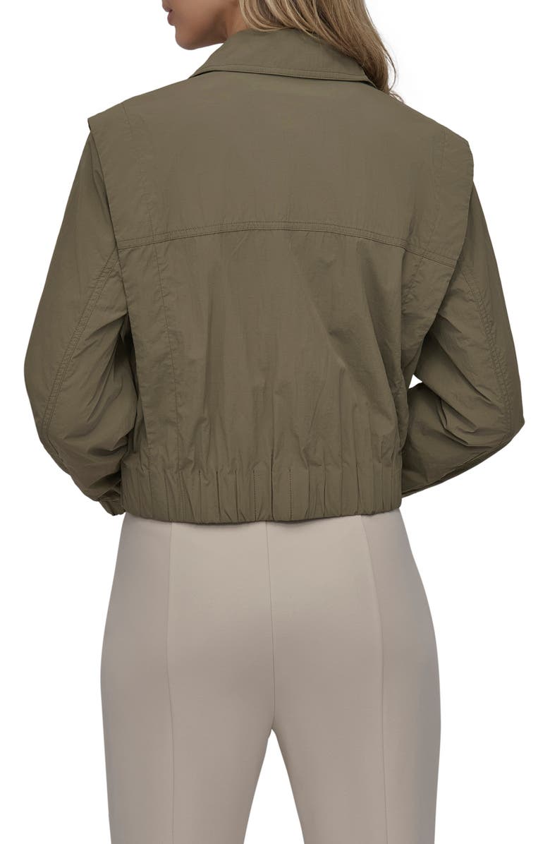 DKNY Crop Trench Jacket, Alternate, color, Utility Green