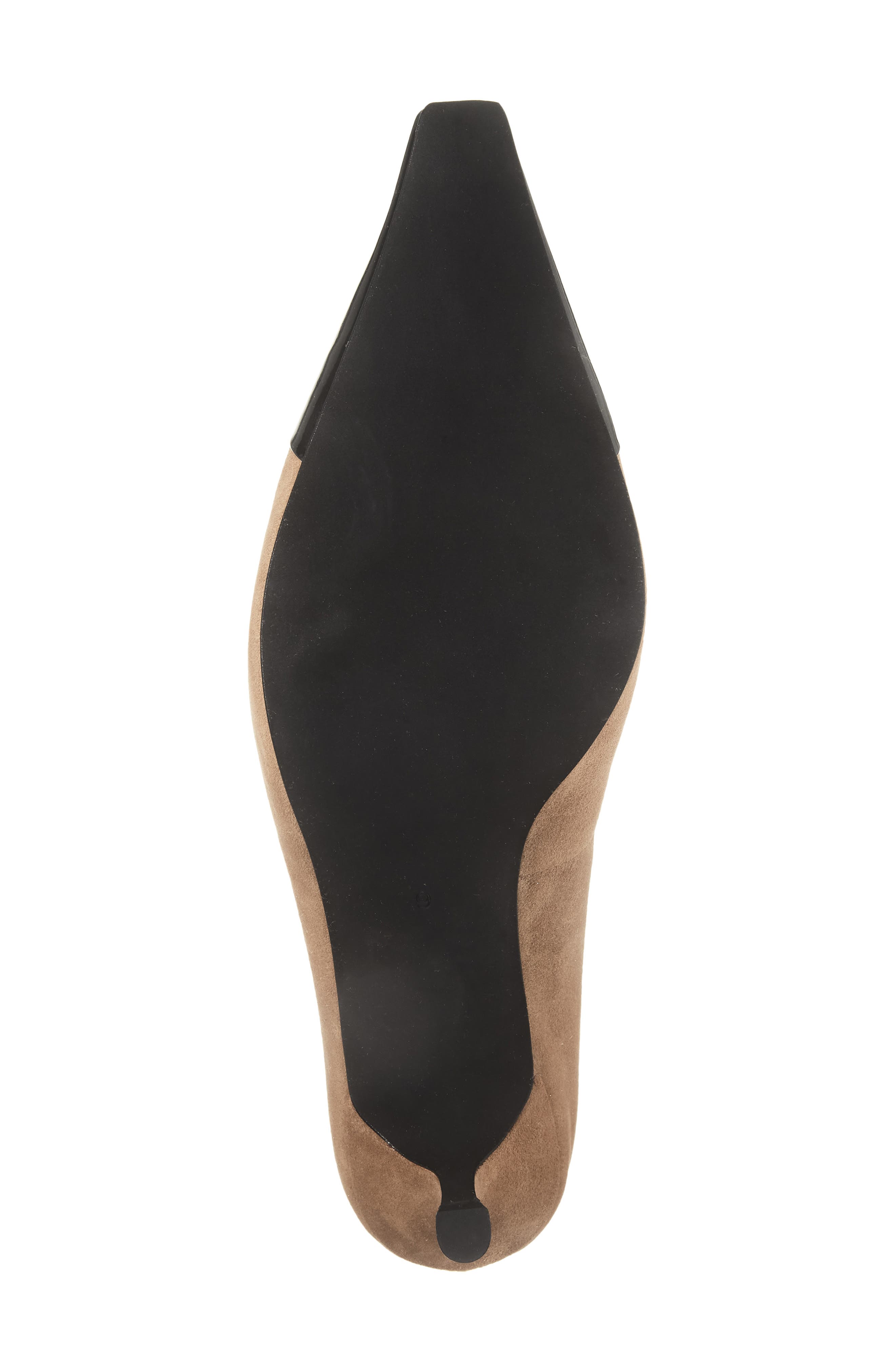 Campaign-C Leather Cap Toe Pump, Alternate, color, BEIGE SUEDE BLACK COMBO