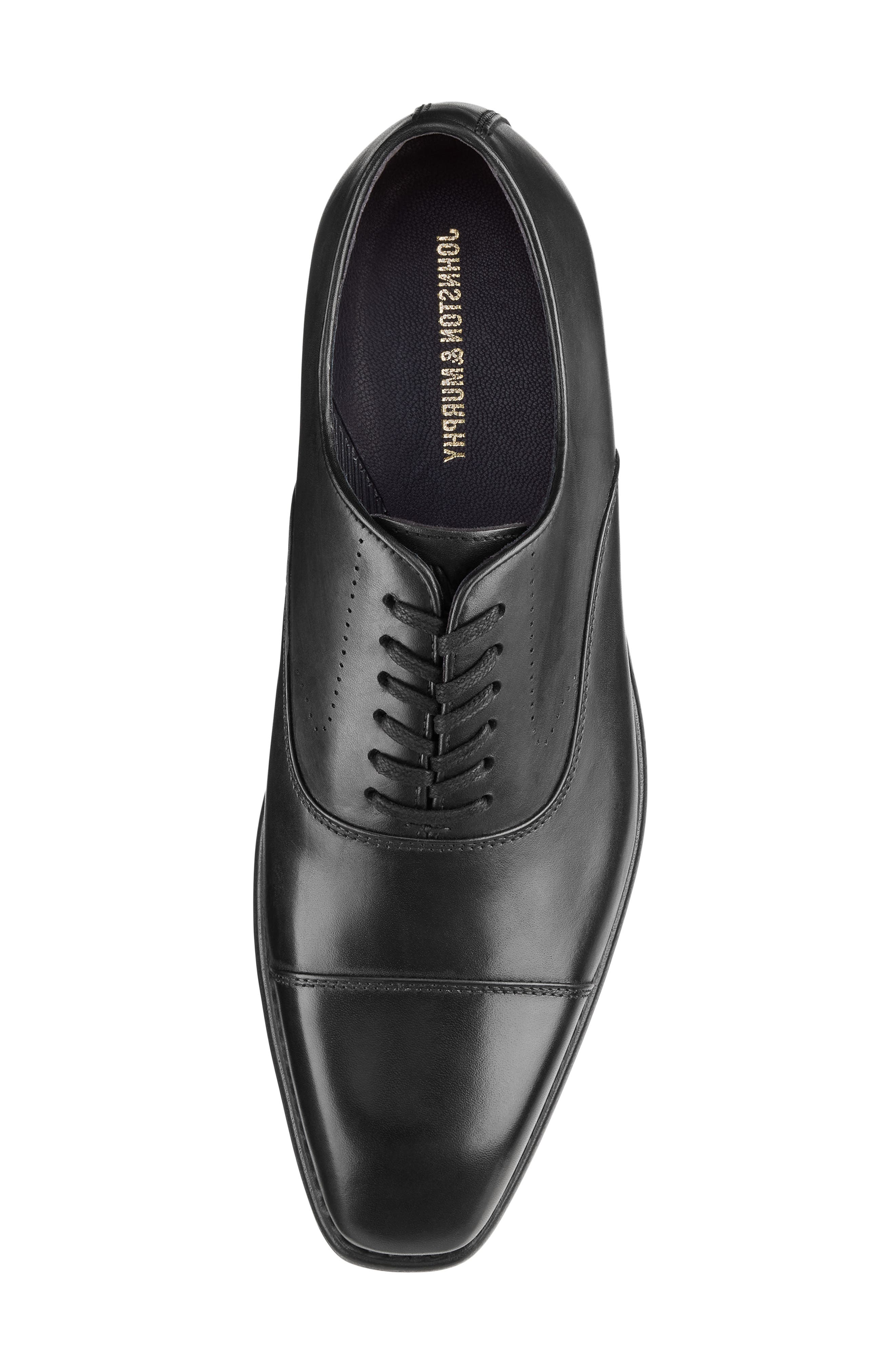 Johnston & Murphy Ashton Cap Toe Derby, Alternate, color, Black Full Grain
