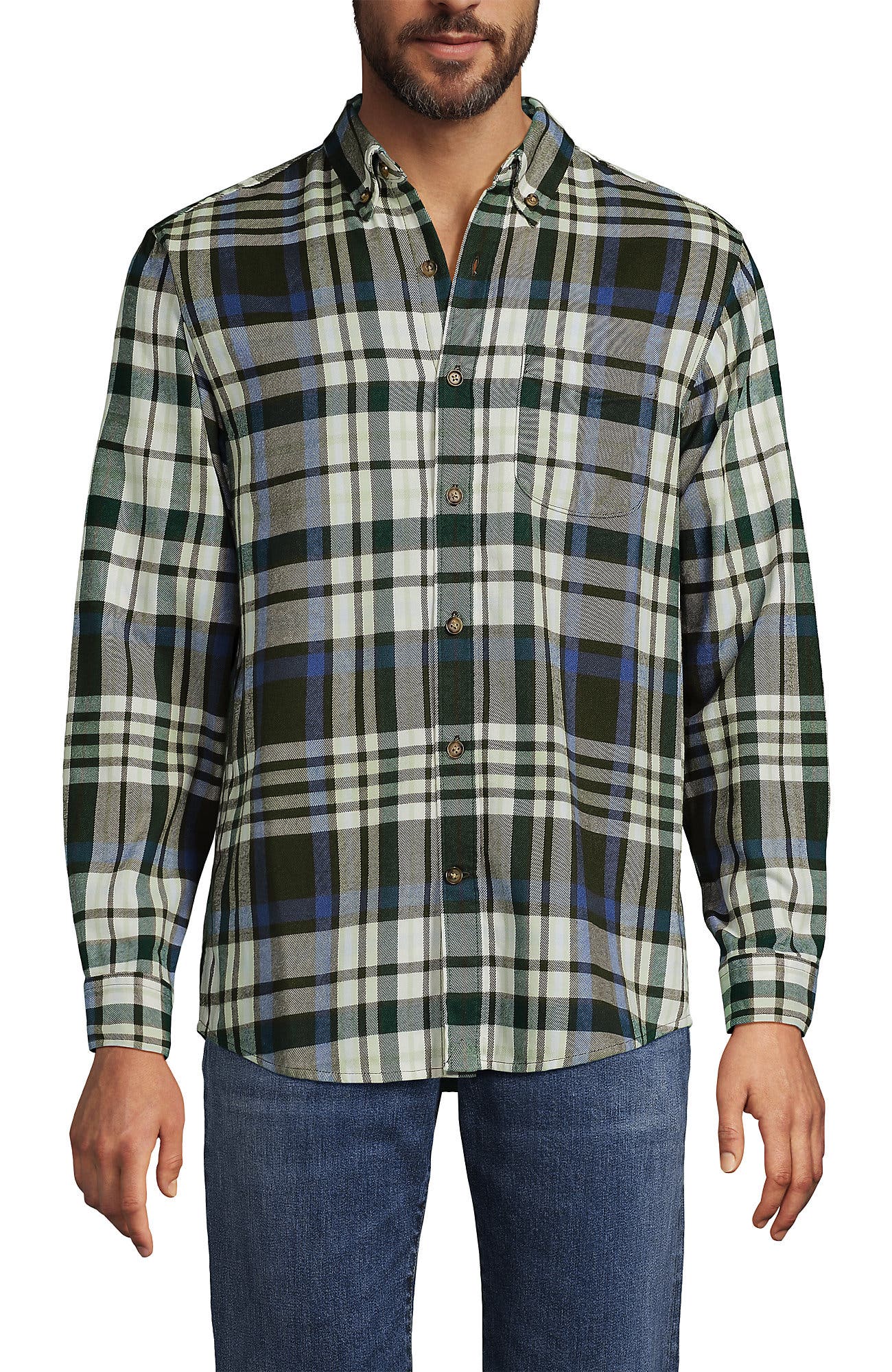 selected Ivory/Antique Moss Plaid