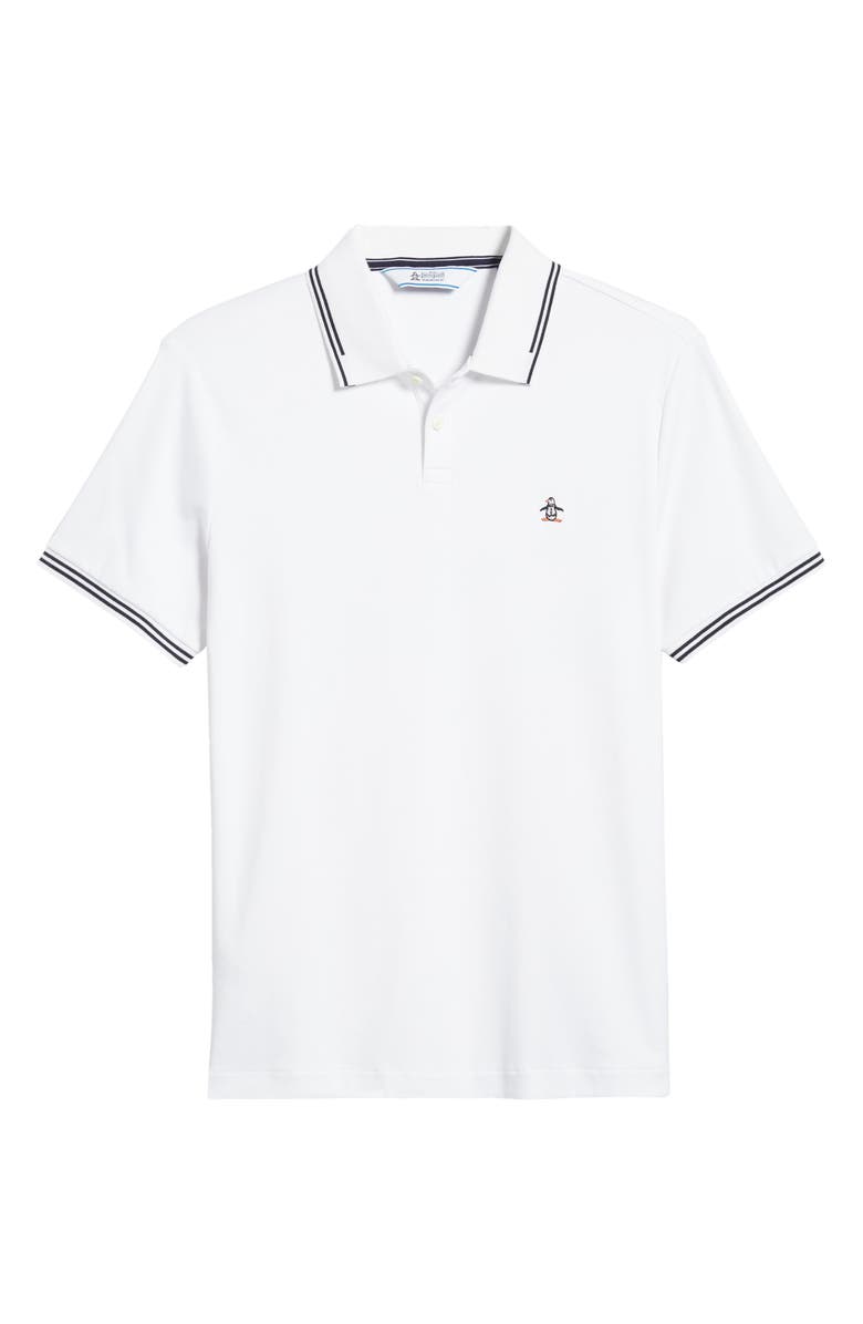 Original Penguin Slim Fit Tipped Logo Embroidered Organic Cotton Interlock Polo, Alternate, color, 