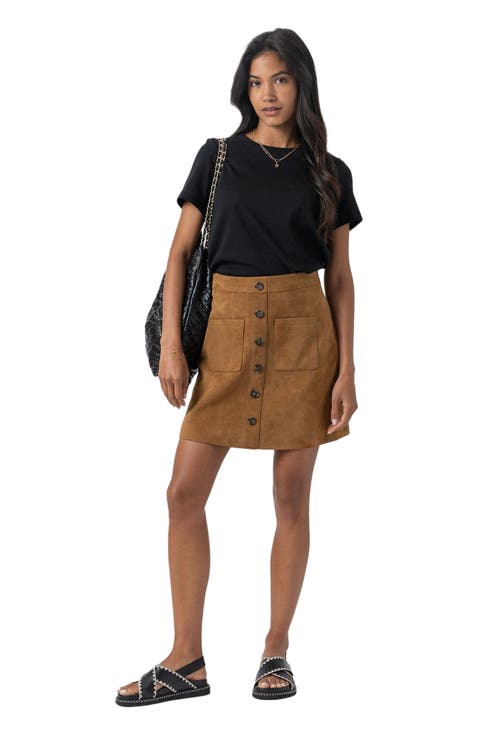 Women's Beige Leather & Faux Leather Skirts | Nordstrom