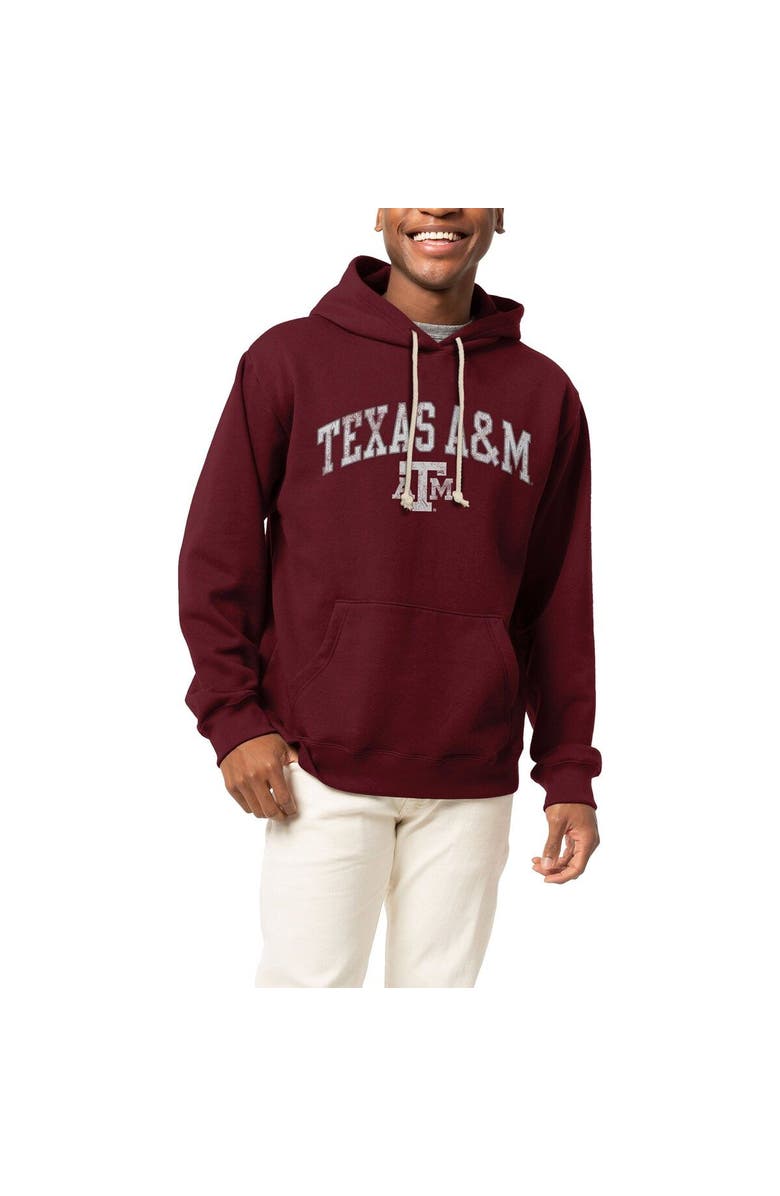 LEAGUE COLLEGIATE WEAR Men's League Collegiate Wear Maroon Texas A&M Aggies Arch Essential Pullover Hoodie, Alternate, color,