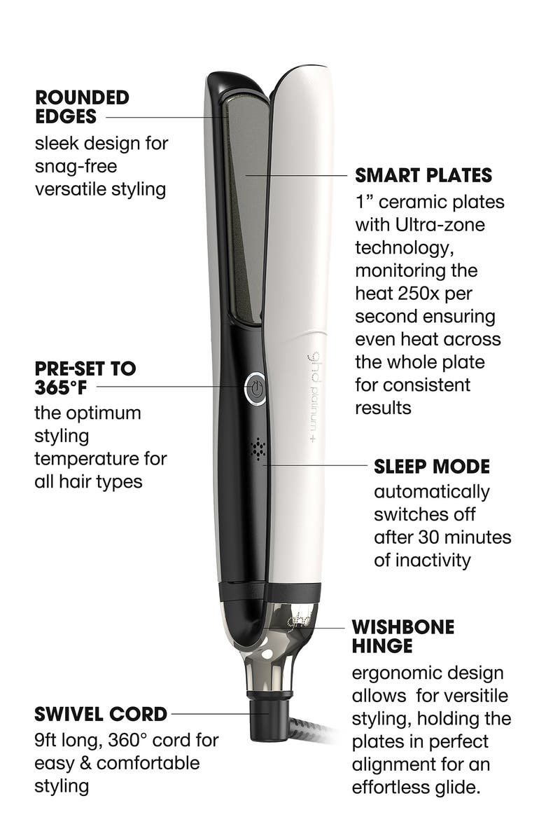ghd Platinum+ Styler 1-Inch Flat Iron, Alternate, color, White